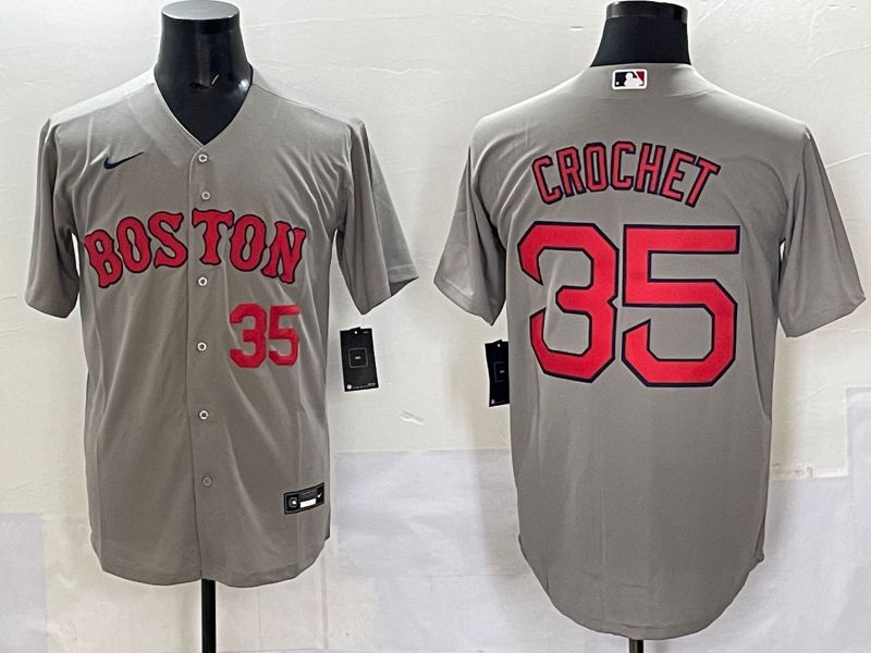 Men Boston Red Sox #35 Crochet Grey Game 2025 Nike MLB Jersey style 004->boston red sox->MLB Jersey